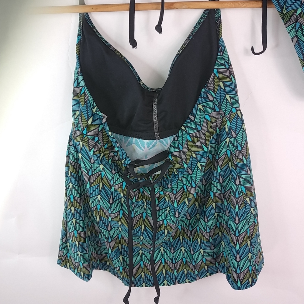 Mossimo S/M Turquoise Aqua Tankini Swim - Picture 5 of 11